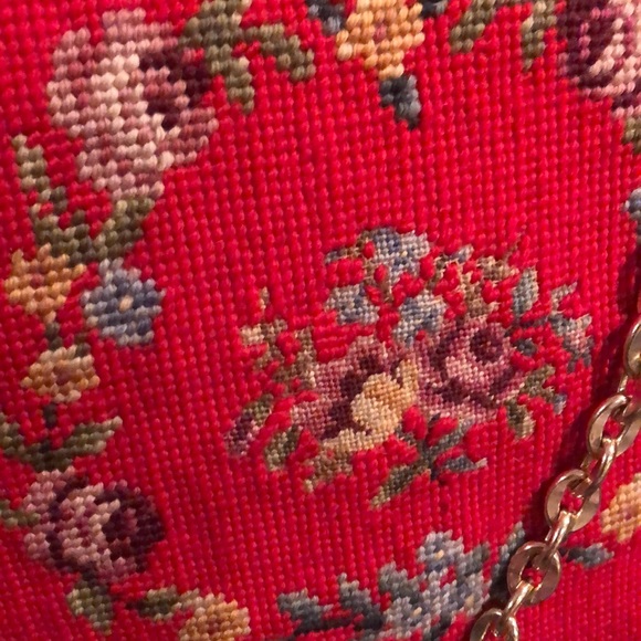 Vintage Red fabric bag 1940-1950s amazing closure - Picture 7 of 7